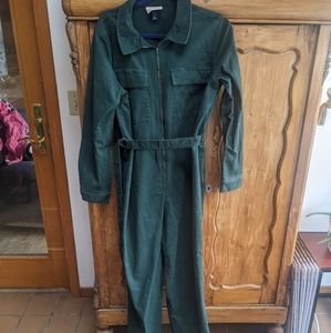 Green Long Sleeve Jump Suit